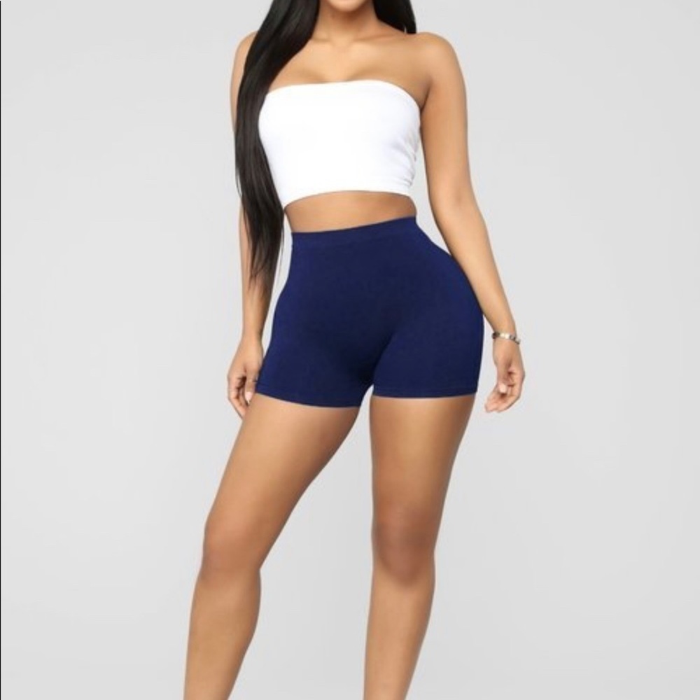 Royal Blue Seamless Basic Fitted Mini Bike Shorts